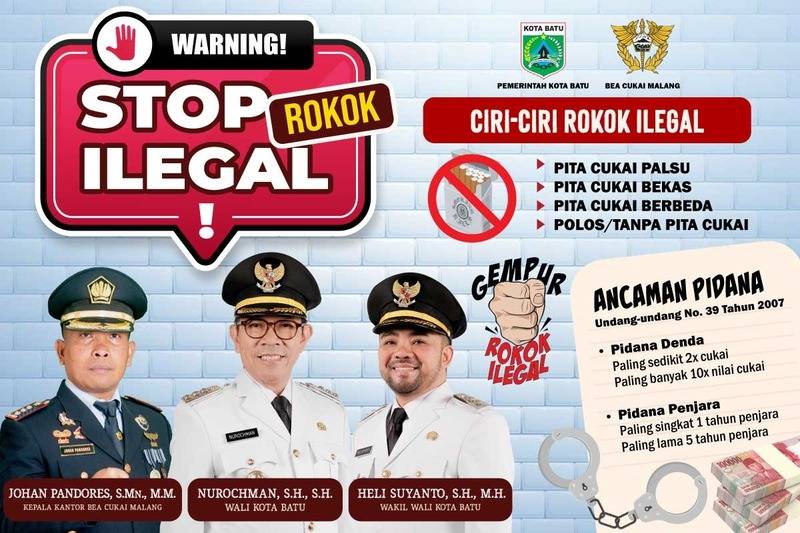 Kolaborasi Pemkot Batu dan Bea Cukai Malang Atasi Pelanggaran Cukai dengan Gempur Rokok Ilegal