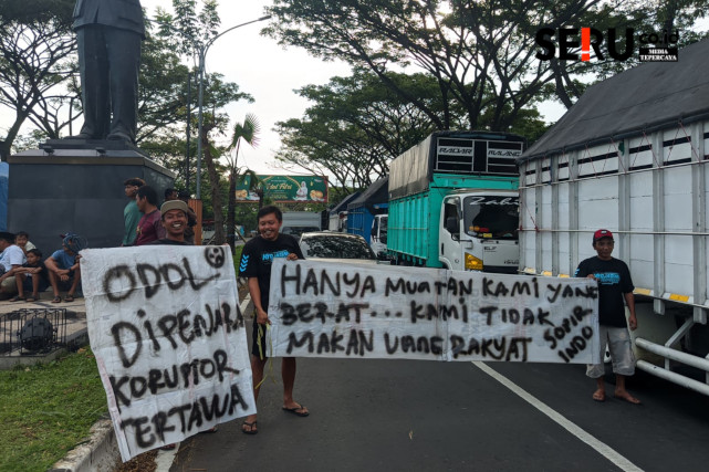 Ratusan Sopir Truk Gelar Aksi Solidaritas Tolak Kebijakan ODOL