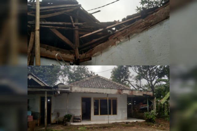 Sebuah Rumah di Kecamatan Sumawe Rusak Disapu Angin Kencang