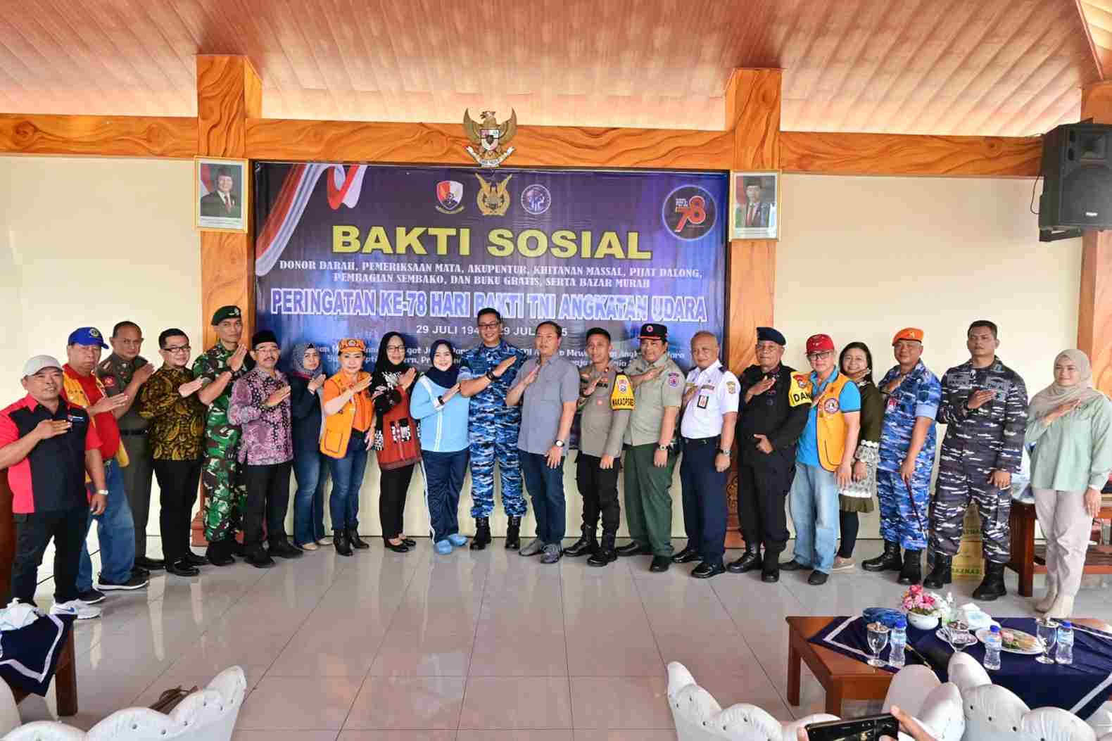 Puncak Bakti Sosial Hari Bhakti TNI AU ke-78 Lanud Abd Saleh Digelar di Desa Saptorenggo