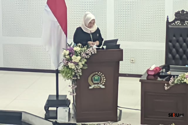 Jubir Banggar DPRD Kota Malang menjelaskan, PAD hingga belanja daerah belum maksimal. (bas)