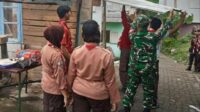 Koramil dan Pramuka Kwartir Sukun Gotong Royong Bedah Rumah Warga