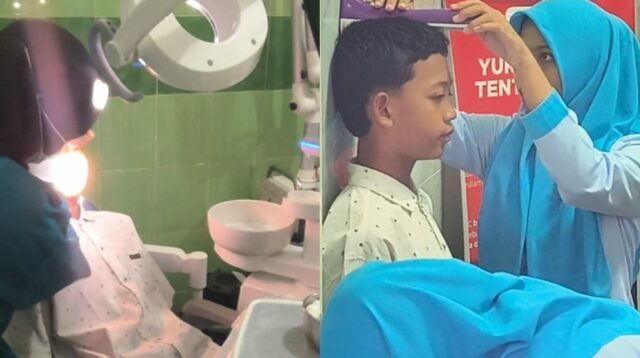 Pemeriksaan tinggi badan dan kesehatan gigi oleh tim kesehatan dari Puskesmas Bumiaji. (dik Calon Siswa Sekolah Rakyat Kota Batu Jalani Pemeriksaan Kesehatan Pra Pendidikan dari Dinkes Batu