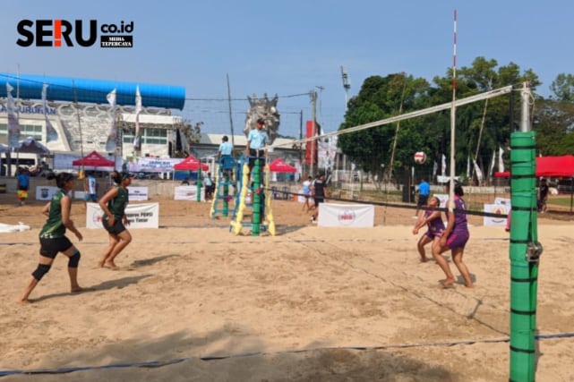 Babak Final Voli Pantai Putri Kabupaten Vs Kota Malang Berebut Medali Emas