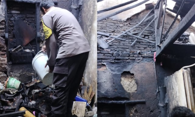 Sebuah Rumah di Karangploso Terbakar Akibat Masak Nasi Pakai Tungku Kayu Bakar Tanpa Diawasi