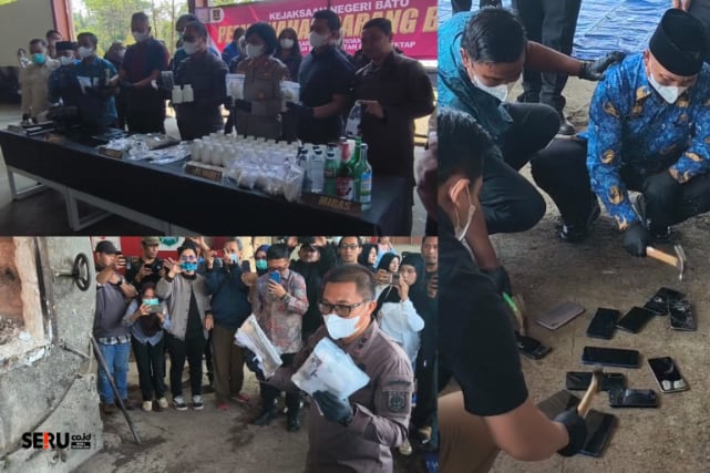Kejari Batu Musnahkan BB Kasus Tipidum yang Telah Inkracht di TPA Tlekung