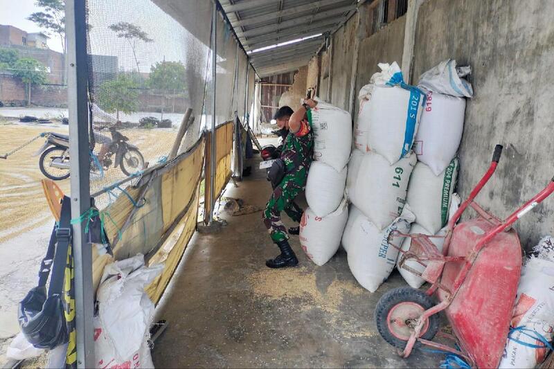 Babinsa Blimbing Monitoring Penggilingan Padi di Purwantoro