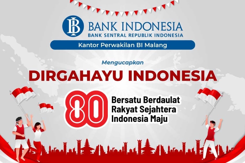 Iklan HUT RI ke 80 dari bank indonesia malang