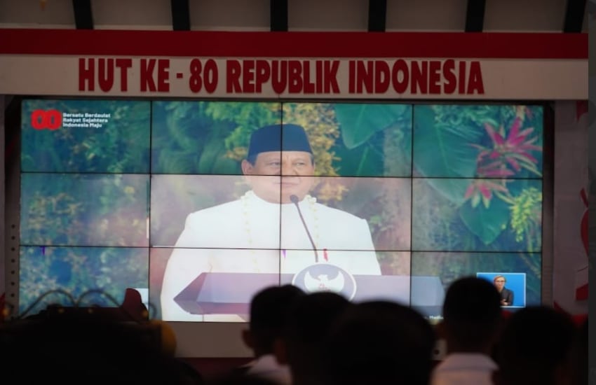 Upacara Peringatan Detik Detik Proklamasi Kemerdekaan RI secara virtual di Pendopo Agung Malang. (ist)