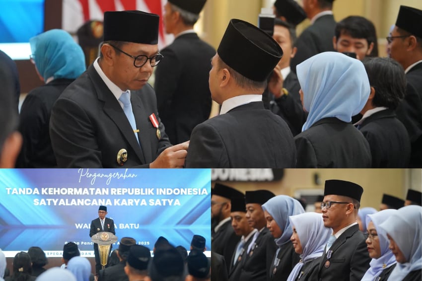 160 ASN Pemkot Batu Terima Anugerah Satyalancana Karya Satya dari Wali Kota Nurochman