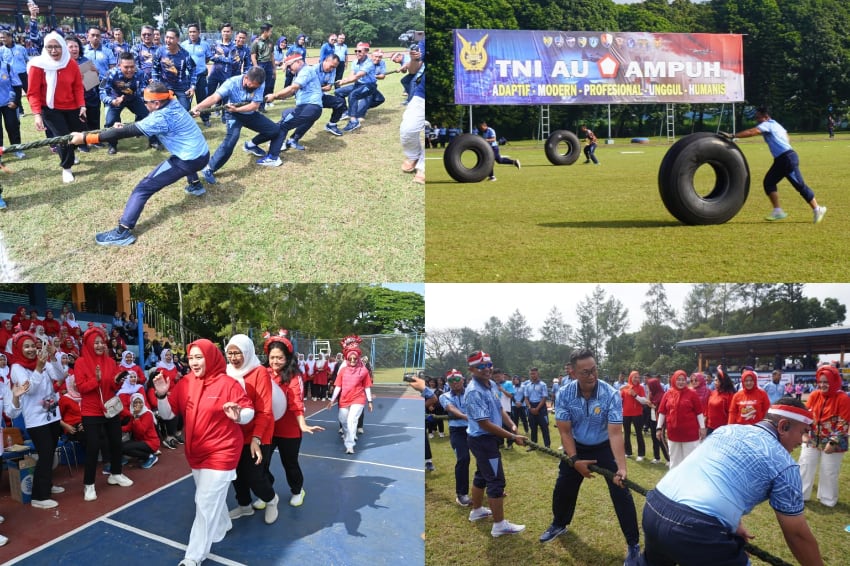 Perlombaan Agustusan HUT-80 RI di Lanud Abd Saleh Bersama Insub Berlangsung Seru