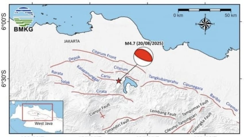 Gempa Bermagnitudo 4,7 Guncang Karawang-Bekasi, 101 Jiwa Terdampak