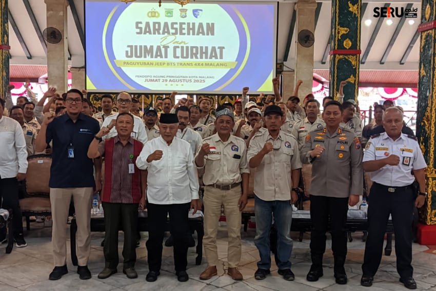 Foto bersama setelah kordinasi setekholder dan Sopir paguyupan jeep BTS Trans Malang. (Seru.co.id/wul) 