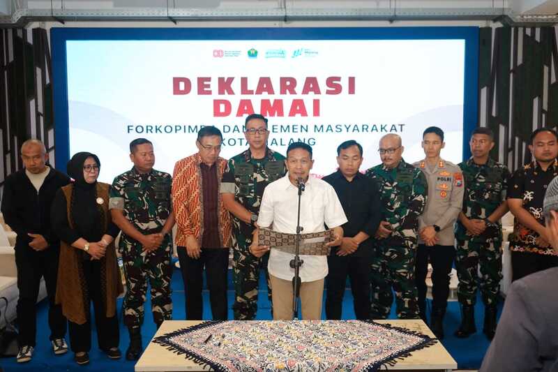 Lintas Elemen Masyarakat Deklarasi Kota Malang Damai Tolak Anarkisme
