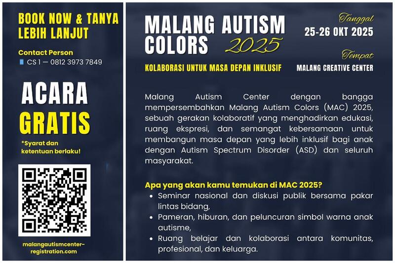 MAC Bakal Gelar Malang Autism Colors 2025, Ruang Edukasi dan Ekspresi Anak dengan ASD