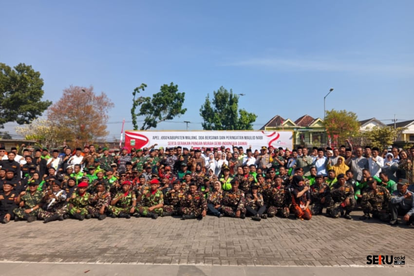 Foto bersama para peserta Apel Jogo Kabupaten Malang. (Seru.co.id/wul)  
