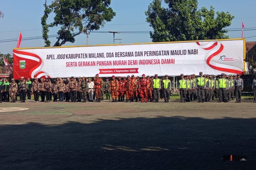 Barisan pasukan Apel Jogo Kabupaten Malang. (Seru.co.id/wul)