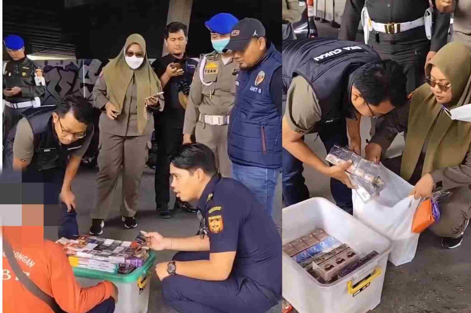 Gelar Razia Gabungan di Surabaya Selatan, Satpol PP dan Bea Cukai Sita Ribuan Batang Rokok Ilegal