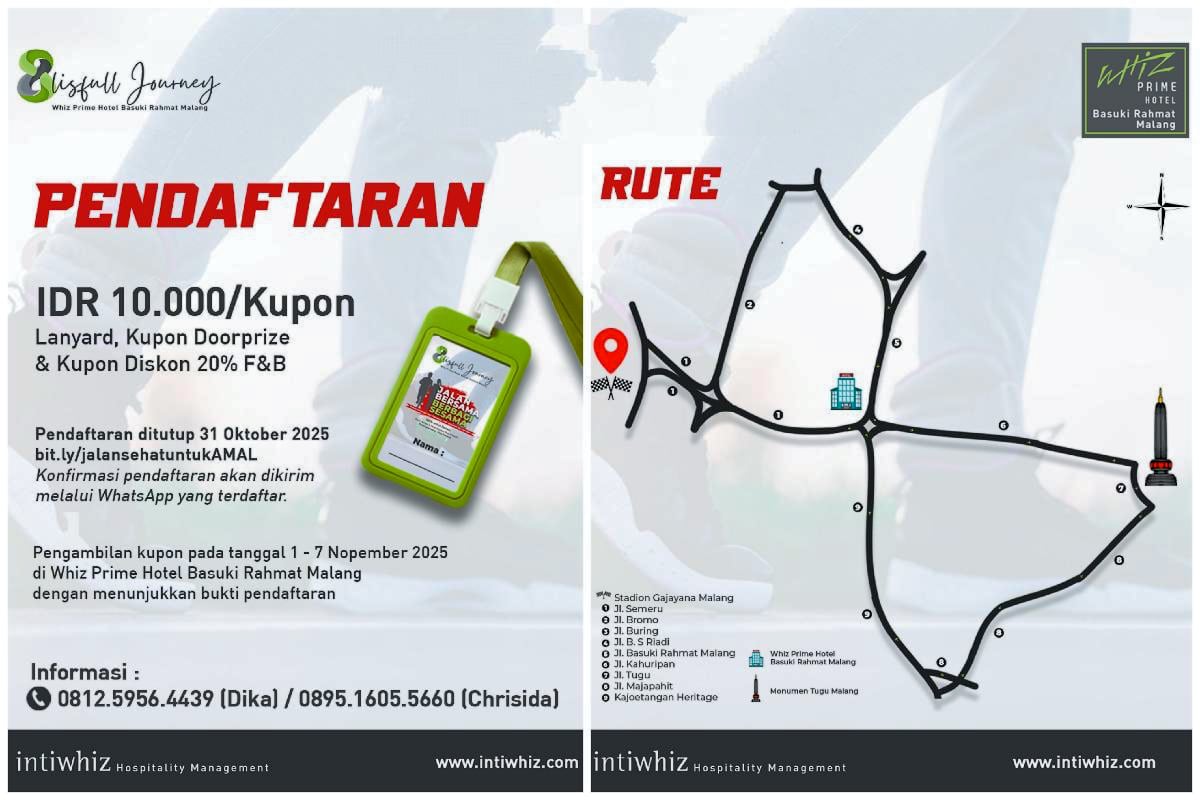 Cara pendaftaran dan rute Funwalk 'Jalan Bersama Berbagi Sesama'. (ist)