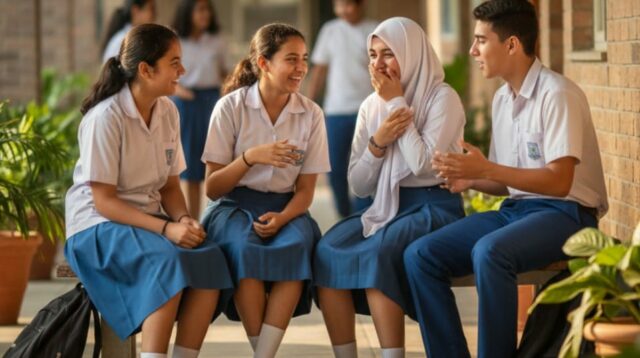 Ilustrasi pelajar sedang bercengkrama dengan teman-temannya di saat jam istirahat. (ist Etika Verbal Pelajar di Era Digital Kian Mengkhawatirkan: Kata 'Cuk' Terucap Tanpa Batas