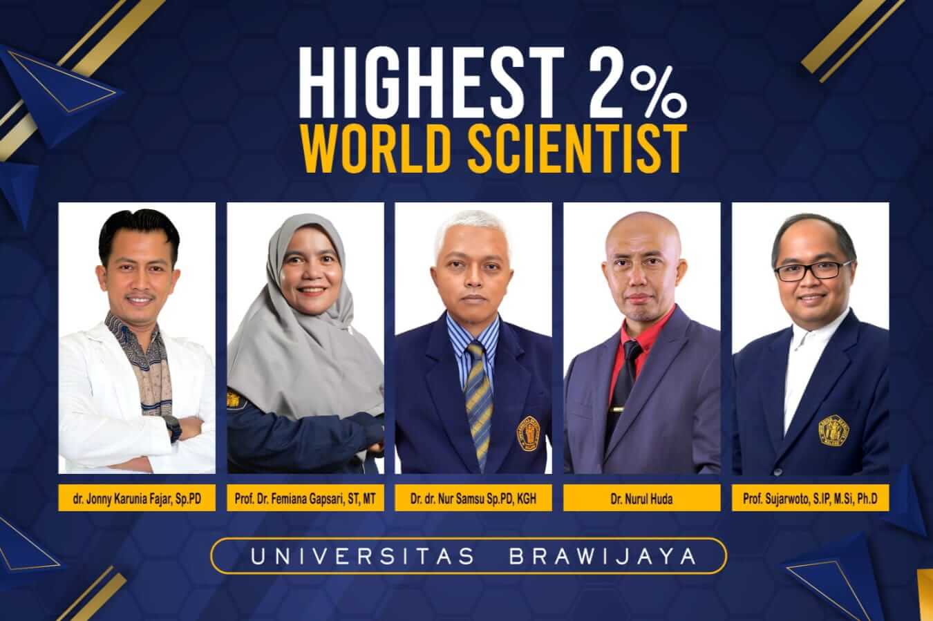 UB Ukir Prestasi Gemilang, Lima Ilmuwan Masuk Daftar Peneliti Terbaik Dunia