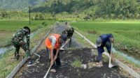 TMMD Kodim 0818 pengecoran jalan menuju area persawahan Dusun Sukamaju B, Desa Lebakharjo. (ist) TMMD Kodim 0818 Pengecoran Jalan Menuju Area Persawahan Dusun Sukamaju B, Desa Lebakharjo
