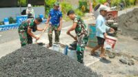 TMMD ke-126 Kodim/0818 Bangun Rabat Jalan Beton Dusun Krajan 1A Lebakharjo
