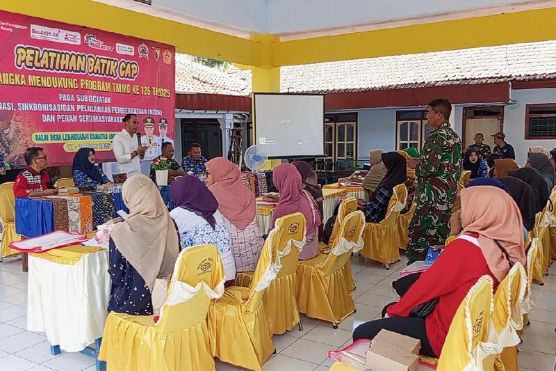 TMMD ke-126 Berikan Pelatihan Batik Cap, Program Non Fisik di Desa Lebakharjo
