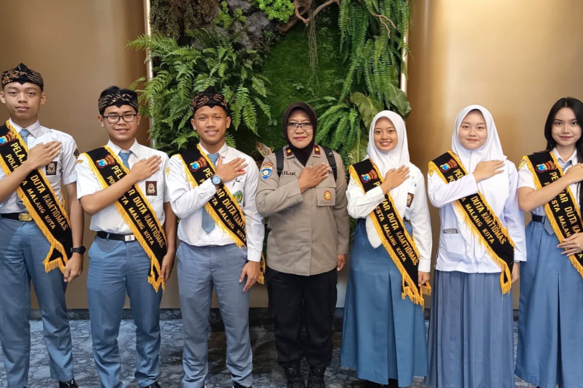Pelajar Delegasi Polresta Malang Kota Juara II Duta Kamtibmas Jawa Timur