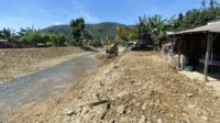 Proses normalisasi sungai Tundo di Desa Pujiharjo, Kecamatan Tirtoyudo. (ist) Proses Normalisasi Sungai Tundo Sudah Rampung hingga 575 Meter