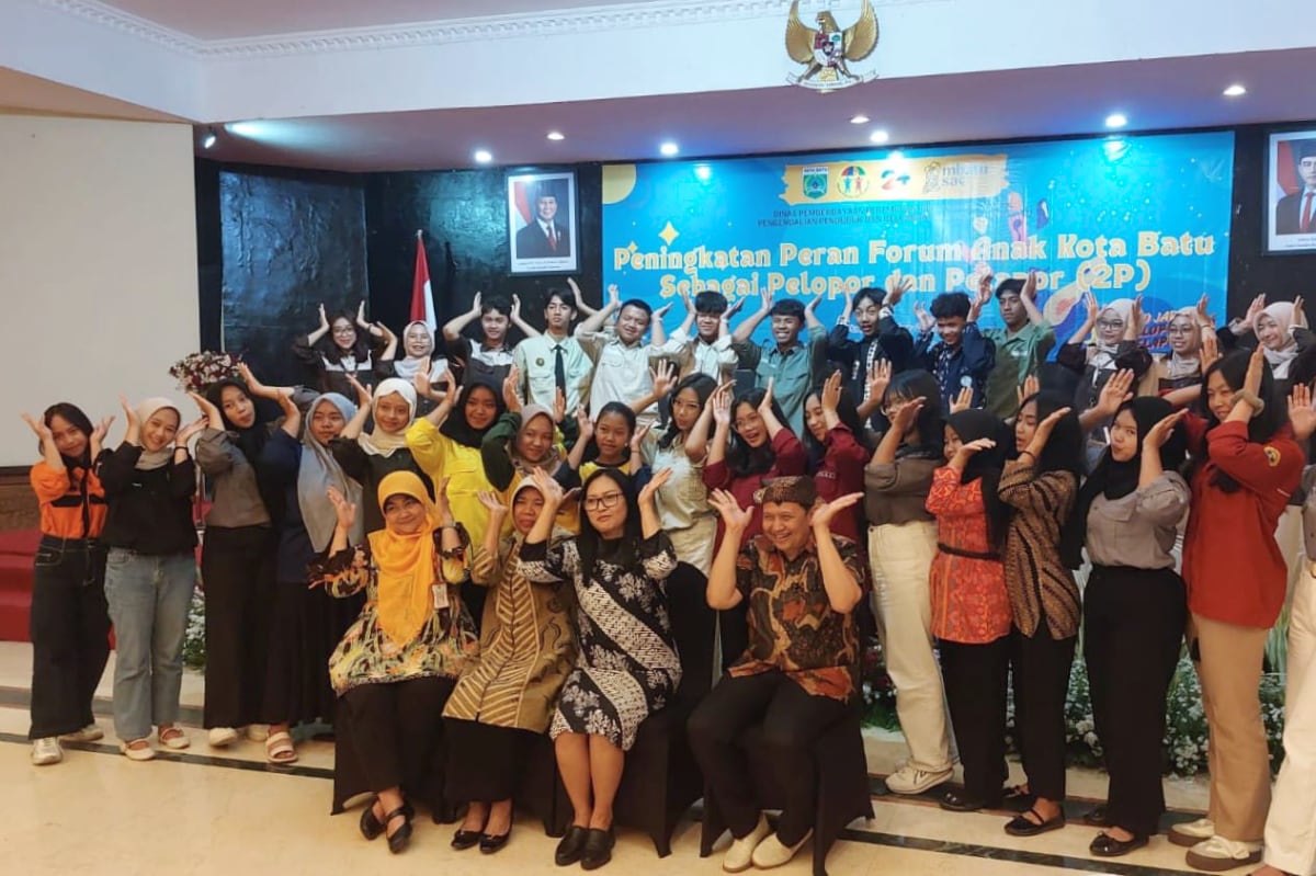 Perwakilan Forum anak dari 24 desa/ kelurahan se-Kota Batu bersama DP3AP2KB Kota Batu. (ist)