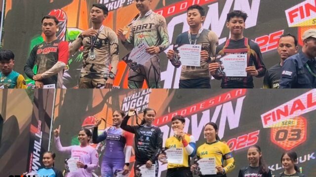 Para Juara seru ke-3 76 IDH 2025 pada seri ke-3 di Klemuk Park Kota Batu. (Seru.co.id/dik) Laga Pamungkas 76 Indonesian Downhill 2025 di Klemuk Park Batu Berlangsung Sukses, Ini Dia Jawaranya!