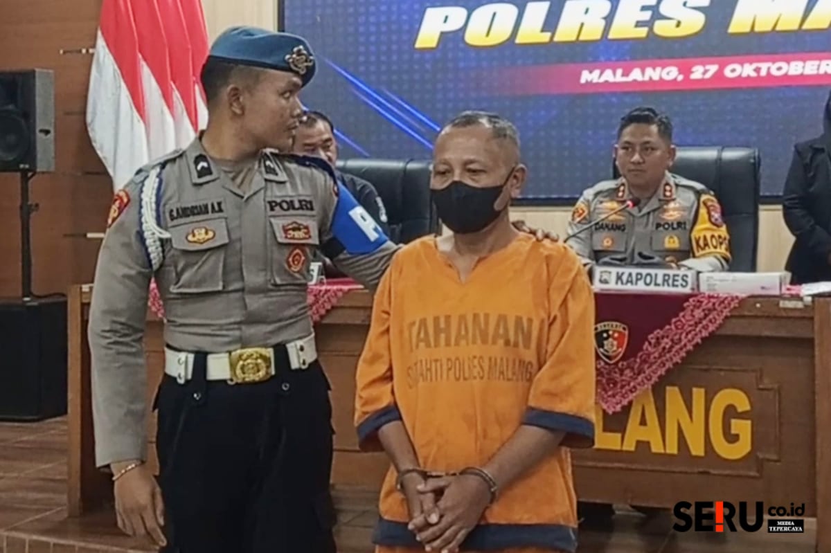Pelaku pembunuhan dan pembakaran wanita di Kecamatan Gedangan, Kabupaten Malang. (Seru.co.id/wul) Motif Pembunuhan dan Pembakaran Wanita di Gedangan Karena Sakit Hati Serta Kuasai Harta Korban