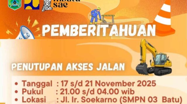 Jalan Ir. Soekarno Batu Ditutup Total, 17-21 November untuk Pemasangan DUB Proyek Jembatan SMPN 03