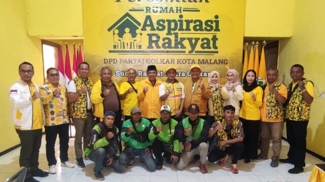 Peringati HUT ke-61, Golkar Kota Malang Resmikan Rumah Aspirasi Bagikan Sembako
