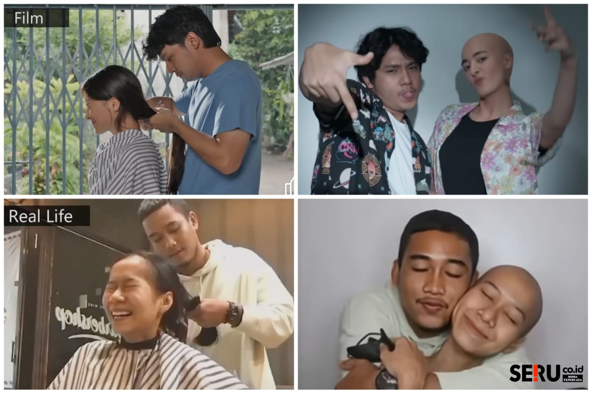 Scene film dan real life kebersamaan Albi Dwizky dan Shella Selpi Lizah. (rhd) Sampai Titik Terakhirmu, Kisah Nyata Penyintas Kanker Bikin Mewek Penonton