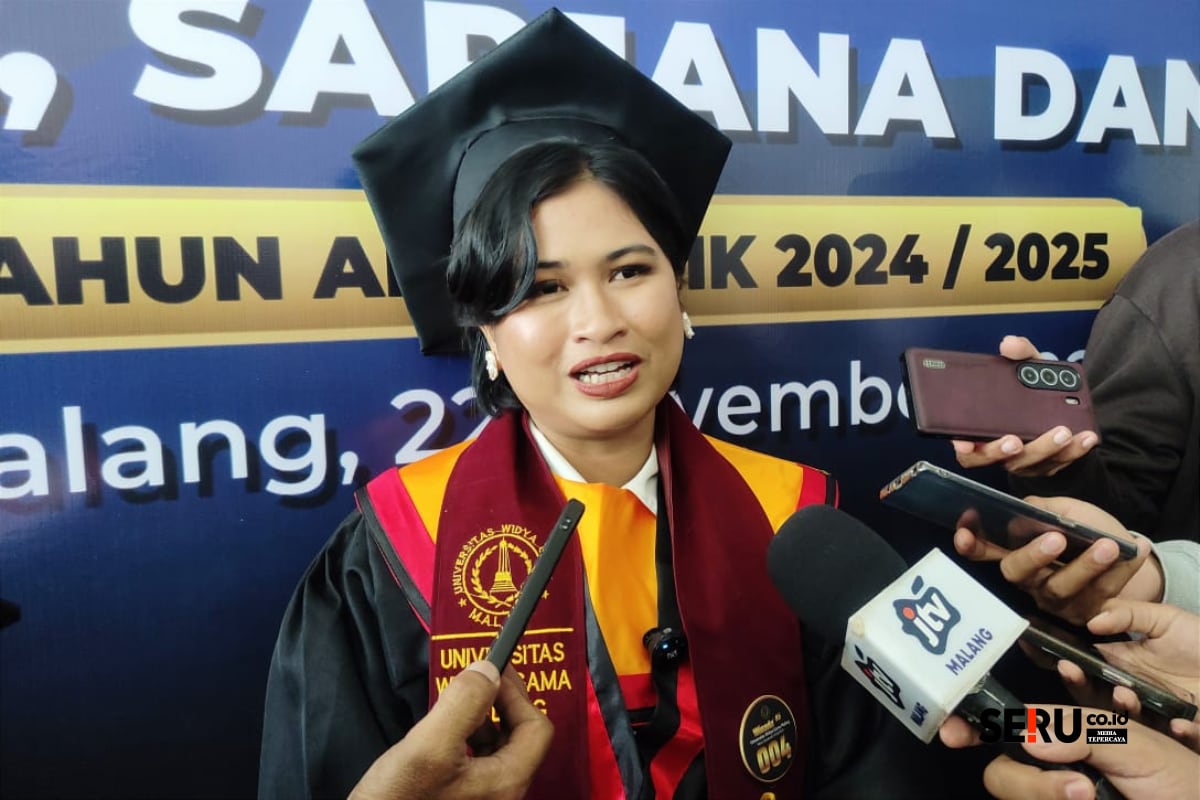 Wisudawan terbaik Wisuda ke-85 UWG Malang, Bellinda Oktovanny Berliana Putri. (rhd)