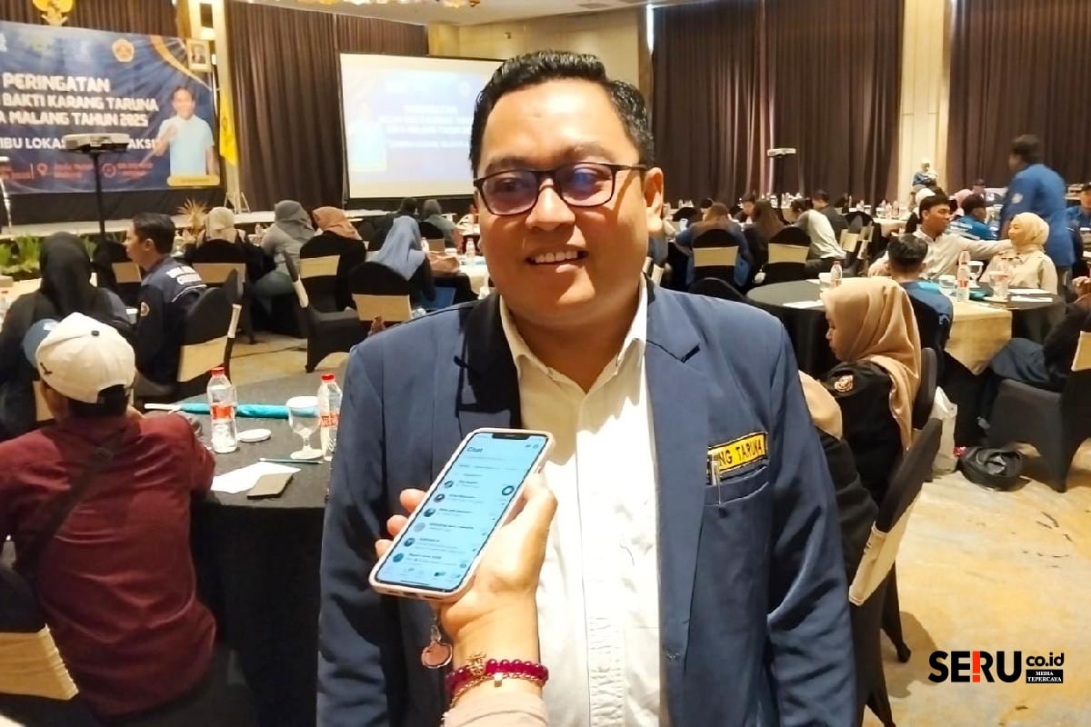 Bulan Bakti Karang Taruna Kota Malang Usung Era Baru Pemuda Berkarakter dan Kesetiakawanan 2 Ketua Karang Taruna Kota Malang, Suryadi SPd menjawab pertanyaan awak media. (ist)