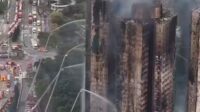 Ilustrasi kebakaran di Kompleks Apartemen Wang Fuk Courd, Distrik Tai Po, Hong Kong. (Ist Dua PMI Asal Kabupaten Malang Dilaporkan Meninggal Dalam Insiden Kebakaran Apartemen Distrik Tai Po