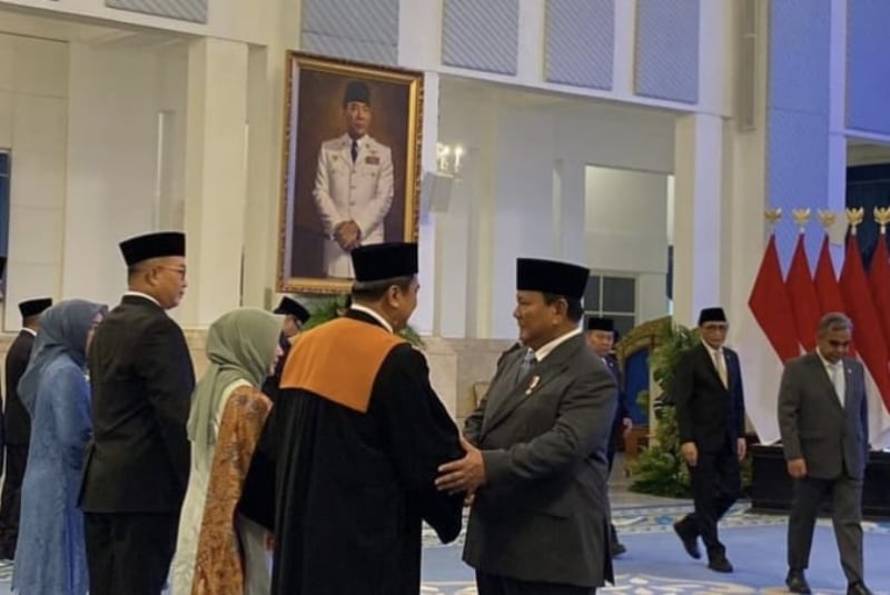 Prabowo melantik keduanya di Istana Negara, Jakarta. (ist) Prabowo Lantik Arif Satria sebagai Kepala BRIN dan Amarulla Octavian Jadi Wakil Kepala