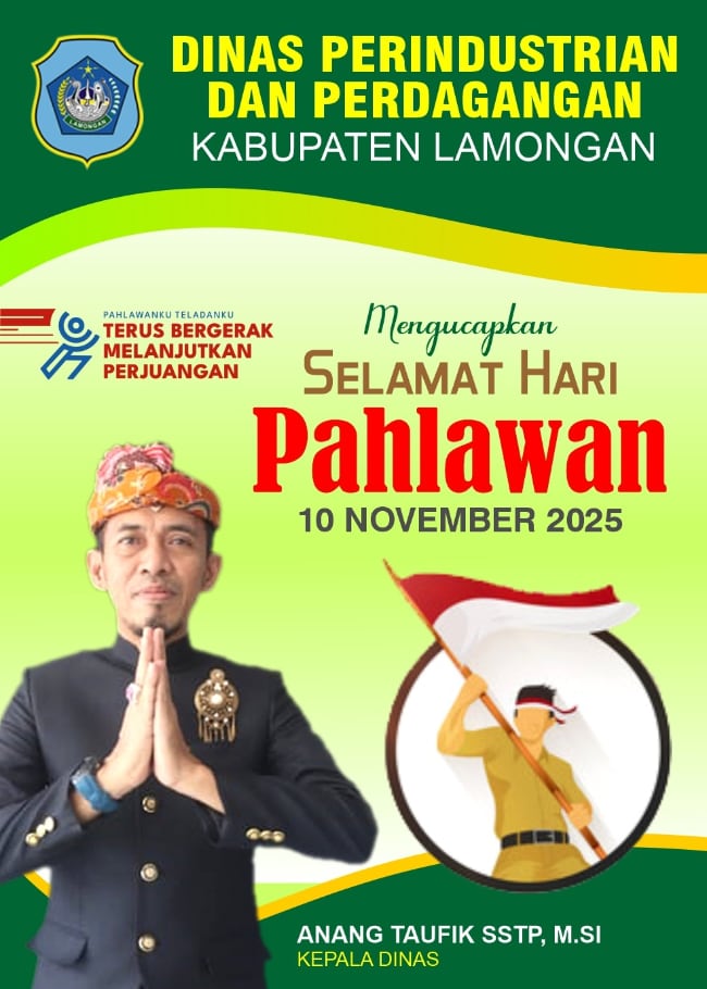 iklan ucapan hari pahlawan dari disperindag lamongan