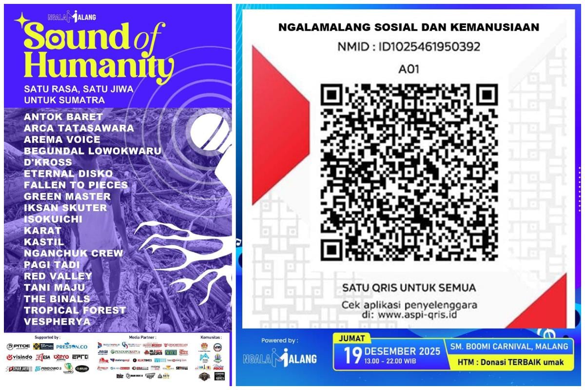 NGALAMALANG: Sound of Humanity Buka Donasi Digital QRIS Peduli Korban Bencana Sumatra