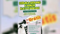 Flyer parkir gratis di Gedung Parkir Kayutangan Kota Malang. (ist) Gedung Parkir Kayutangan Gratis Mulai 31 Desember 2025 hingga Dua Pekan
