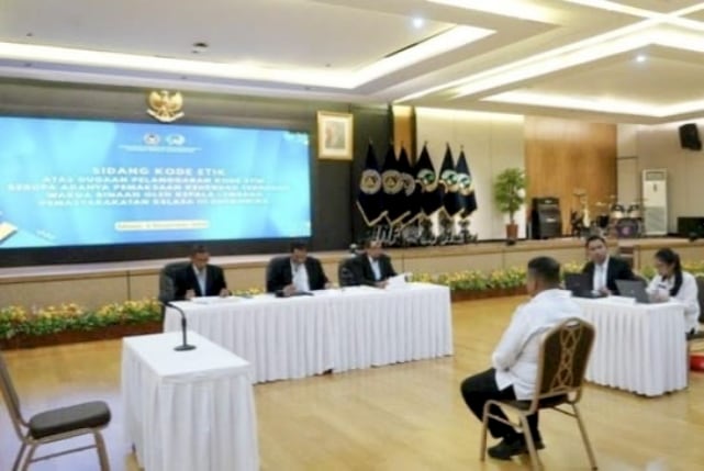 Sidang kode etik Kalapas Enemawira. (ist) Kalapas Enemawira Dicopot Diduga Paksa Warga Binaan Muslim Makan Daging Anjing