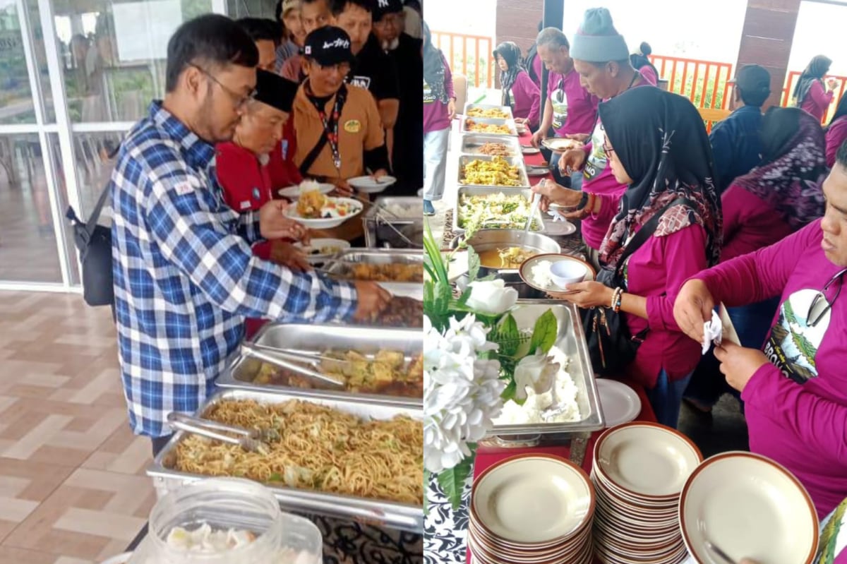 Salah satu kegiatan makan rombongan wisata di Kota Batu yang dilayani oleh usaha Katering. (ist) Mendekati Akhir Tahun Harga Sayuran di Kota Batu Melonjak Tiga Kali Lipat