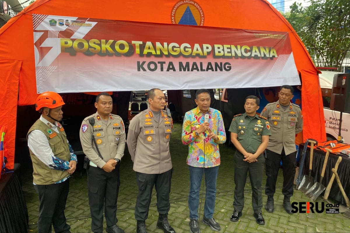 Wali Kota Malang bersama jajaran Forkopimda meninjau Posko siaga bencana di Blimbing. (Seru.co.id/bas) Kota Malang Rawan Bencana, Sistem Penanganan Cepat 24 Jam Diaktifkan