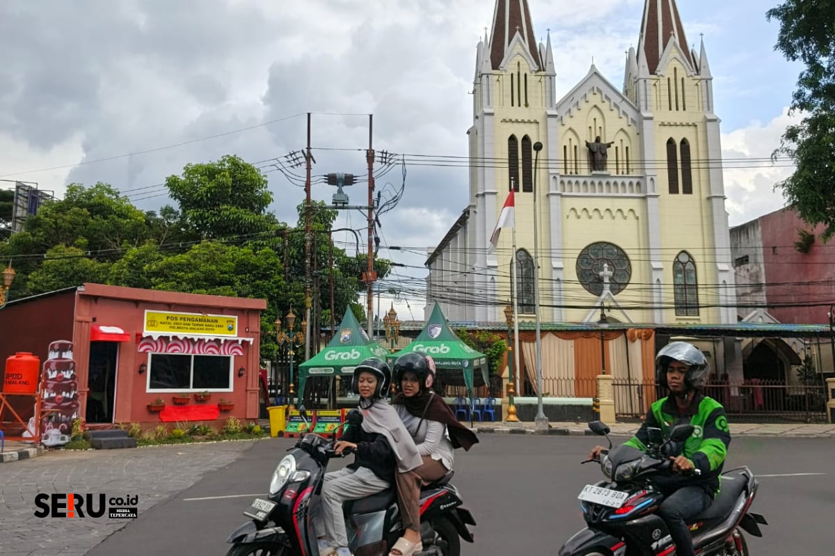 Pemantauan arus lalu lintas saat perayaan Natal juga akan dilakukan di sekitar Gereja Kayutangan. (Seru.co.id/bas)
