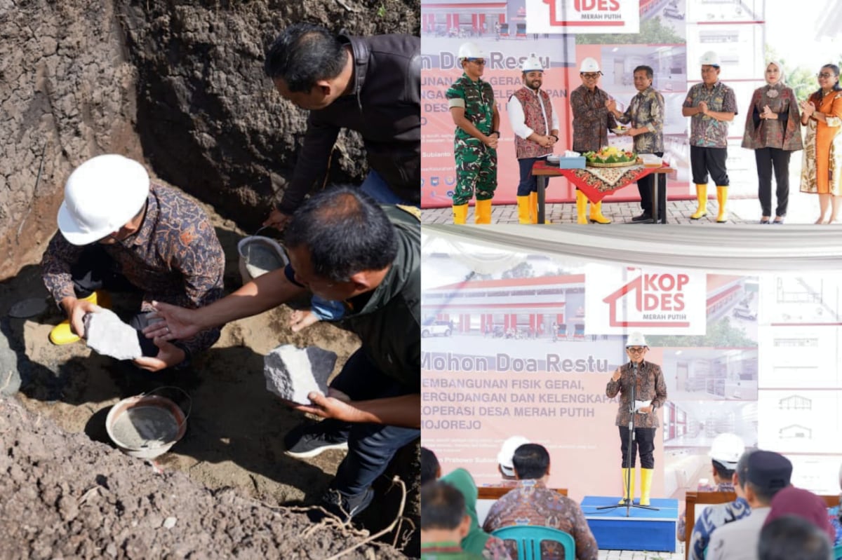 Tetap Aktif Bertugas di Hari Libur Natal, Wali Kota Batu Letakkan Batu Pertama Pembangunan Gedung KDMP di Desa Mojorejo