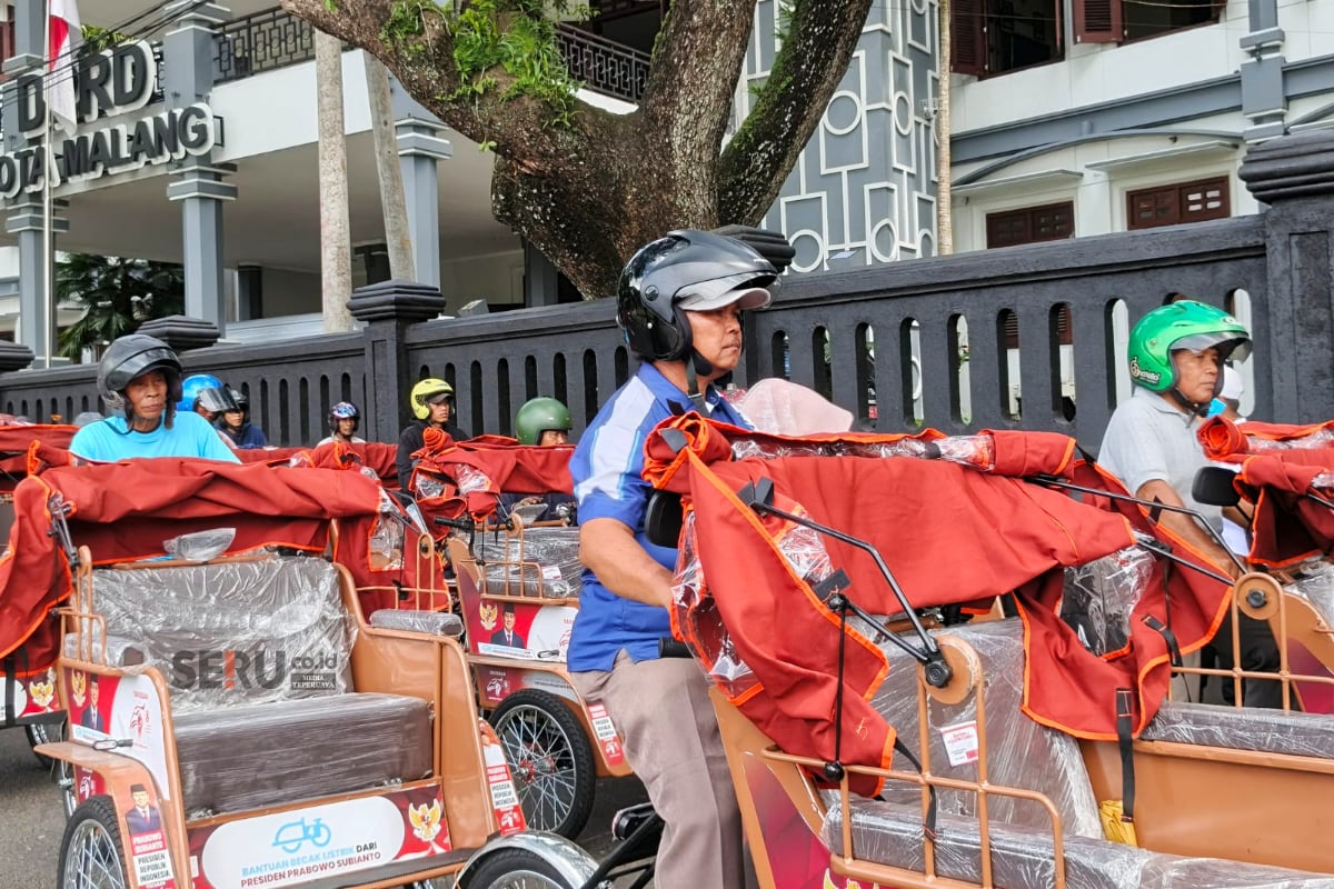 Becak listrik mulai beroperasi di Kota Malang. (bas)