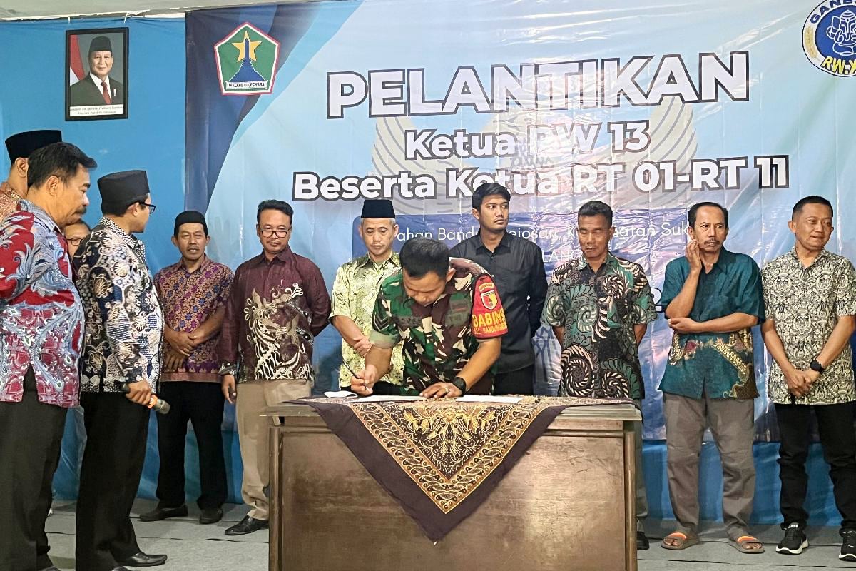 Babinsa Hadiri Pelantikan Ketua RW 13 dan RT Kelurahan Bandungrejosari